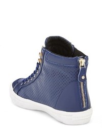 Rebecca Minkoff Sandi Perforated Quilted Leather High Top Sneaker