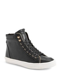 Rebecca Minkoff Sandi Perforated Quilted Leather High Top Sneaker