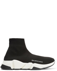 Balenciaga Speed Stretch Knit High Top Sneakers Black