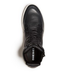 Diesel Tatradium Clummid Leather Exposed Zip High Top Sneakers