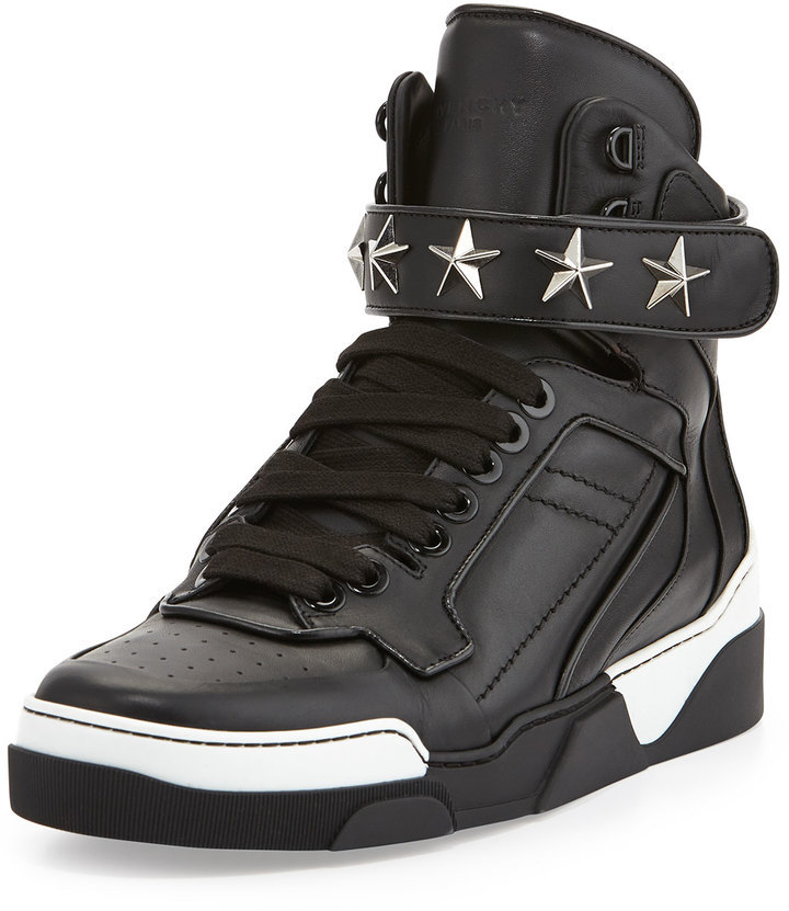 Givenchy Tyson Star High Top Sneaker Black, $975 | Neiman Marcus | Lookastic