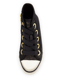 Ash Venus Leopard Print High Top Sneaker Black