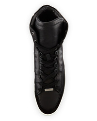 Burberry Walbrook Leather High Top Sneaker Black