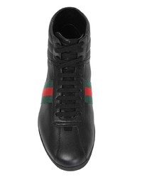 Gucci Web Detail Hi Top Sneakers