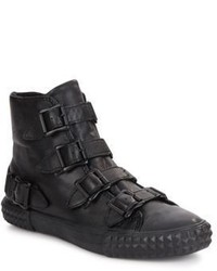 Ash Wonder Buckled High Top Leather Sneakers