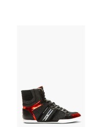Y-3 Black And Red Sala High Top Sneakers
