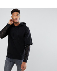 ASOS DESIGN Asos Tall Oversized Hoodie With Double Layer Lace Sleeve