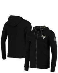Colosseum Black Air Force Falcons Oht Military Appreciation Waffle Full Zip Hoodie