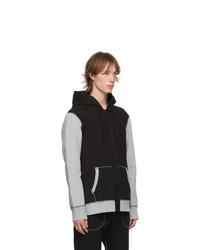 Junya Watanabe Black And Grey Reigning Champ Edition Two Tone Hoodie