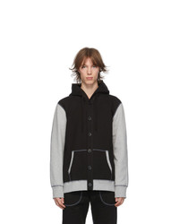 Junya Watanabe Black And Grey Reigning Champ Edition Two Tone Hoodie