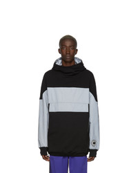 Colmar A.G.E. By Shayne Oliver Black And Silver Colorblocked Unisex Hoodie