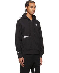 AAPE BY A BATHING APE Black Classic Logo Zip Hoodie