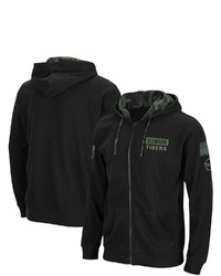 Colosseum Black Clemson Tigers Oht Military Appreciation Waffle Full Zip Hoodie At Nordstrom