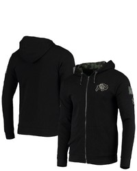 Colosseum Black Colorado Buffaloes Oht Military Appreciation Waffle Full Zip Hoodie At Nordstrom