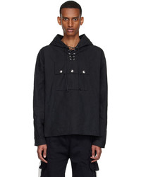 Youths in Balaclava Black Cotton Hoodie