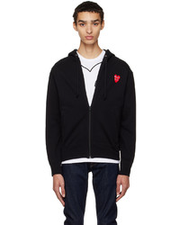 Comme Des Garcons Play Black Double Heart Hoodie