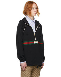 Gucci Black French Terry Half Zip Hoodie
