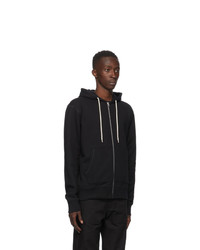 Naked and Famous Denim Black Heavyweight Terry Zip Hoodie