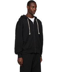 Acne Studios Black Hooded Zip Up Sweater