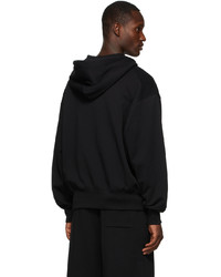 Acne Studios Black Hooded Zip Up Sweater