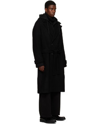 Juun.J Black Hoodie Maxi Coat