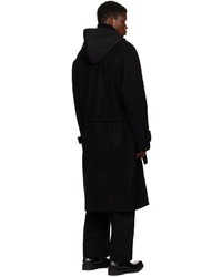 Juun.J Black Hoodie Maxi Coat