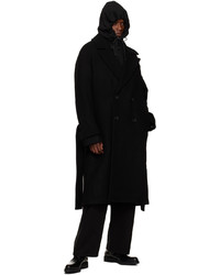 Juun.J Black Hoodie Maxi Coat