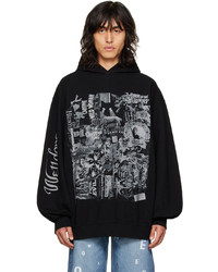 We11done Black Horror Collage Hoodie