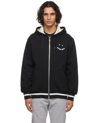 Ps By Paul Smith Black Jersey Happy Hoodie