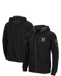 Colosseum Black Maryland Terrapins Oht Military Appreciation Waffle Full Zip Hoodie At Nordstrom