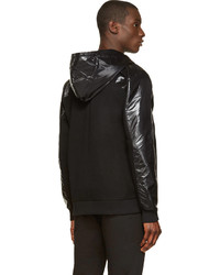 Givenchy Black Nylon Trimmed Zipped Hoodie