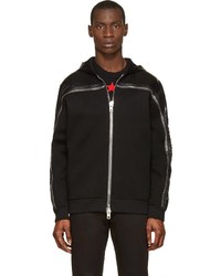 Givenchy Black Nylon Trimmed Zipped Hoodie