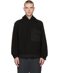 Solid Homme Black Paneled Hoodie