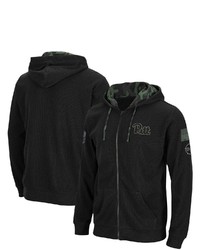 Colosseum Black Pitt Panthers Oht Military Appreciation Waffle Full Zip Hoodie
