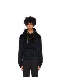 Pyer Moss Black Sherpa Cropped Hoodie