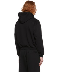 Auralee Black Smooth Zip Up Hoodie