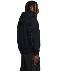 Sacai Black Sponge Sweat Zip Up Hoodie