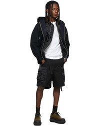 Sacai Black Sponge Sweat Zip Up Hoodie