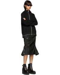 Sacai Black Sponge Zip Hoodie