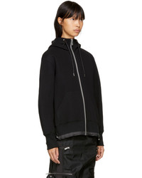 Sacai Black Sponge Zip Hoodie