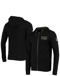 Colosseum Black Texas Tech Red Raiders Oht Military Appreciation Waffle Full Zip Hoodie At Nordstrom