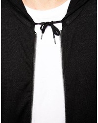 Asos Brand Longline Knitted Zip Through Hoodie