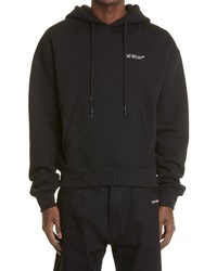 Off-White Caravaggio Crowning Over Cotton Graphic Hoodie In Black White At Nordstrom