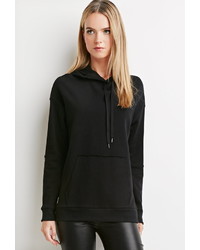 Forever 21 Contemporary Frayed Drawstring Hoodie