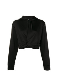 T by Alexander Wang Cropped Twist Front Hoodie