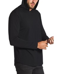 CUTS CLOTHING Cuts Curve Hem Long Sleeve Hooded T Shirt In Black At Nordstrom