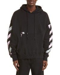 Off-White Graffiti Arrows Cotton Graphic Hoodie In Black Pink At Nordstrom