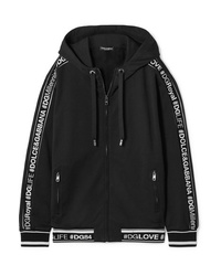 Dolce & Gabbana Hooded Med Cotton Jersey Track Jacket