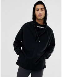 ASOS DESIGN Hoodie With Neck Slogan Embroidery