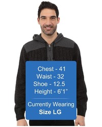 DKNY Jeans Long Sleeve Rib Full Zip Hooded Sweater